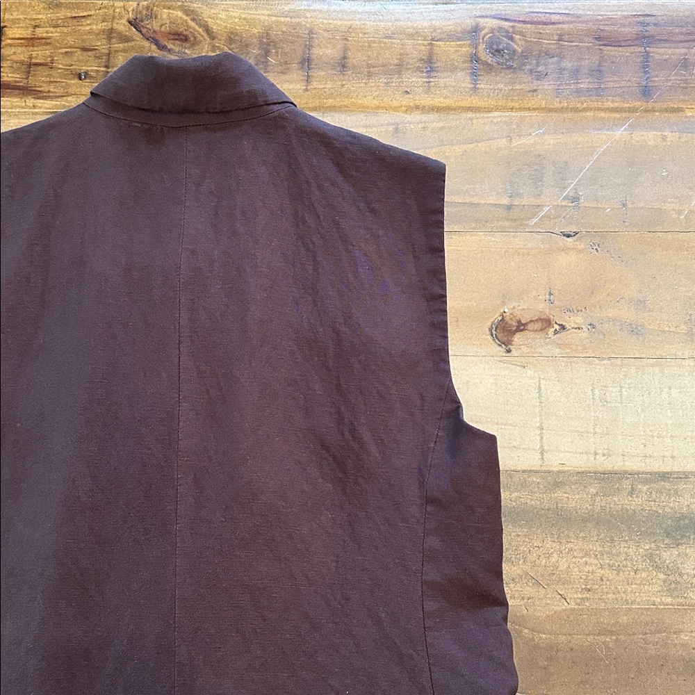 LOFT Chocolate Brown Sleeveless Blazer Vest - Picture 8 of 13